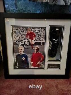 Denis Law Signed Adidas Football Boot in display case (comes with COA)