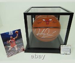 Dennis Rodman Bulls Autographed Full NBA Wilson Basketball in Case Schwartz COA