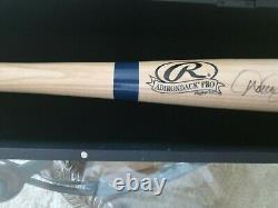 Derek Jeter Hand Autographed Baseball Bat WITH wood Display Case- COA