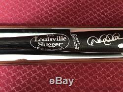 Derek Jeter Hand Autographed Louisville Slugger Baseball Bat Display Case- COA
