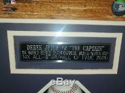 Derek Jeter Singed Baseball And Display Case Stiener COA