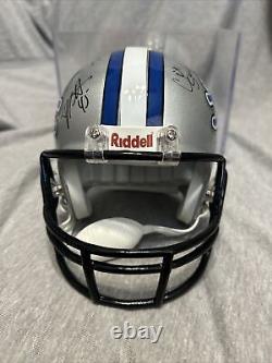 Detroit Loins Riddell Mini Helmet Multi Players Autograph WithDisplay CaseNO COA