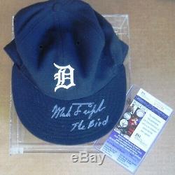 Detroit Tigers' Mark (The Bird) Fidrych Signed cap with JSA COA & display case