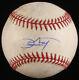 Dexter Fowler Signed Game-used Oml Baseball With Display Case (jsa Coa) 2016 Cubs