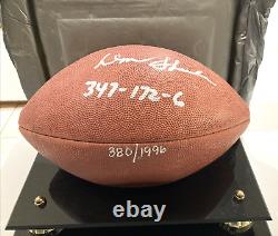 Don Shula Signed Coach 347-172-6 Football with Display Case and Shula COA 1996