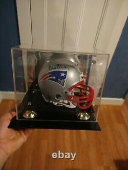 Drew Bledsoe Autographed Mini Helmet In Display Case Without COA