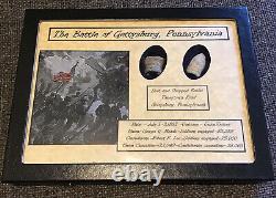 Dropped & Shot Civil War Bullets from Gettysburg in Matted Display Case with COA