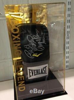 Dual Signed Nigel Benn & Frank Bruno Boxing Glove with Display Case RARE COA