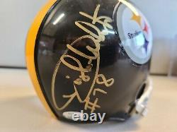 Dwight White Pittsburgh Steelers Signed Mini Helmet Authentic Coa Display Case
