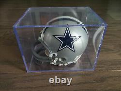EMMITT SMITH Autographed Dallas Cowboys Riddell Mini Helmet-Display Case-No COA