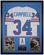 Earl Campbell Autographed & Framed White Oilers Jersey Auto Jsa Coa