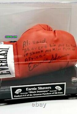 Earnie Shavers Signed Autographed Boxing Glove With Custom Display Case Ali COA