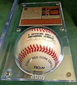Eddie Mathews Autographed PSA Authenticated Baseball withCard & Display Case COA
