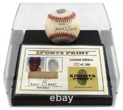Ernie Banks Signed Chicago Cubs ONL Baseball & Display Case with Thumbprint COA