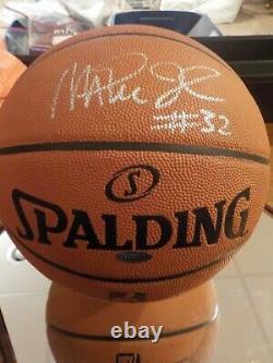 Ervin Magic Johnson Autograph Basketball In Custom Display Case Coa Steiner