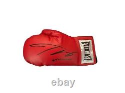 Exclusive Teofimo Lopez Signed Red Everlast Boxing Glove In a Display Case COA
