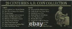 Exquisite Coin Collection 20 Coins From 20 Centuries A. D. + Display Case + Coa