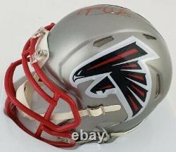 FRANK DARBY Signed Atlanta Falcons Flash Alternate Speed Mini Helmet (JSA COA)