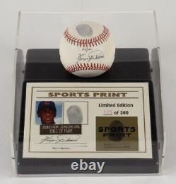 Fergie Jenkins Signed Chicago Cubs N. L. Baseball & Display Case withThumbprint COA