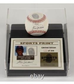 Fergie Jenkins Signed Chicago Cubs N. L. Baseball & Display Case withThumbprint COA