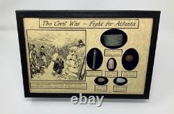 Fight for Atlanta Bullet Set with Glass Topped Display Case and COA