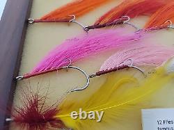 Fly fishingTibor BILLY PATE x12 Personal Estate Tarpon Flies COA + Display Case