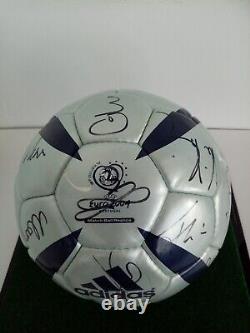 Football Teamsigniert Em 2004 IN Display Case DFB Autograph adidas Signature COA