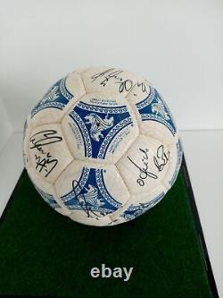 Football Teamsigniert WM 1990 IN Display Case DFB Signature Germany COA Adidas