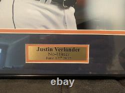 Framed Justin Verlander Autographed Picture From No Hitter on 6-12-07 With COA