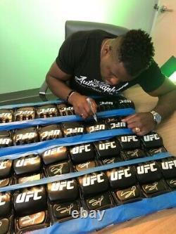 Francis Ngannou Autographed Signed UFC Glove Beckett BAS COA Display Case
