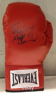 Frank Bruno hand signed boxing glove in a display case world champion RARE COA