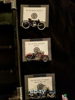 Franklin Mint Harley Davidson Collection withCOA's and Display Case