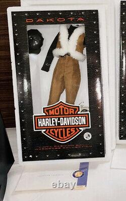 Franklin Mint Harley Davidson Vinyl Fashion Doll Dakota Trunk Full Set New COA's