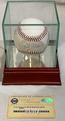 Fritz Peterson New York Yankees Pitcher Auto Baseball withCOA & Display Case