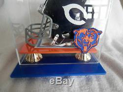 GALE SAYERS signed mini-helmet (Riddell) in display case-COA ALSO