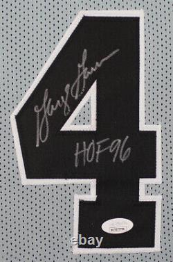 George Gervin Autographed and Framed Gray San Antonio Jersey Auto JSA COA