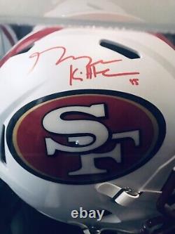 George Kittle 49ers autographed full size helmet Withdisplay case BAS COA