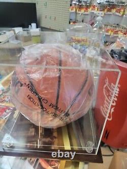 Giannis Antetokounmpo Signed Spalding Basketball w Display case Beckett COA Auto