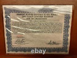 Gil Hibben Gh2026 Eye Of Drakonus Gold-1373/2000-wood Display Case & Coa-ln