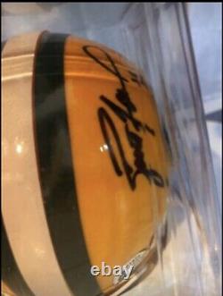 Green Bay Packers Aaron Rodgers and Brett Favre Autographed Mini Helmet with COA
