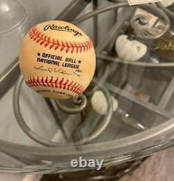 Greg Maddux Autographed Official National League Baseball in Display Case withCOA