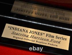HARRISON FORD Signed INDIANA JONES Hat, Original POSTER, DVD, COA, Display CASE