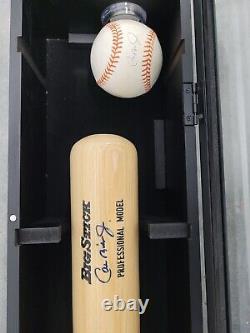 HOF Cal Ripken Jr Autograph Big Stick Bat & Baseball in Display Case with COA