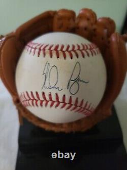 HOF Nolan Ryan signed baseball with display case (No COA)