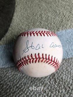 Hank Aaron Autographed Baseball & Display Case with COA