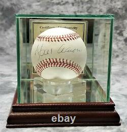 Hank Aaron Hand-Signed Rawlings Official Baseball withCOA & Display Case Braves