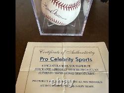 Hank Aaron Signed Baseball with Display Case with COA (Authenticated)