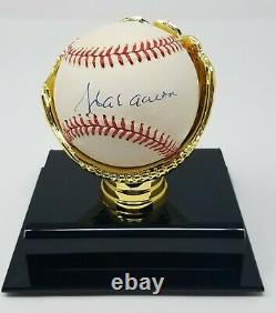 Hank Aaron Signed Rawlings NL Wm. White Baseball SGC COA 490 Display Case
