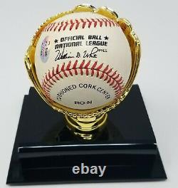 Hank Aaron Signed Rawlings NL Wm. White Baseball SGC COA 490 Display Case
