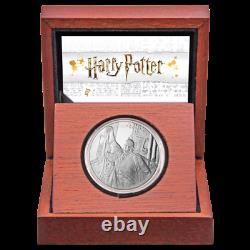 Harry Potter Voldemort 1oz Proof Silver Coin in Wooden Display Case with CoA